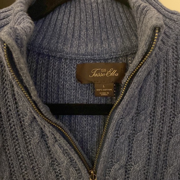 Tasso Elba light blue quarter zip sweater - Picture 2 of 2